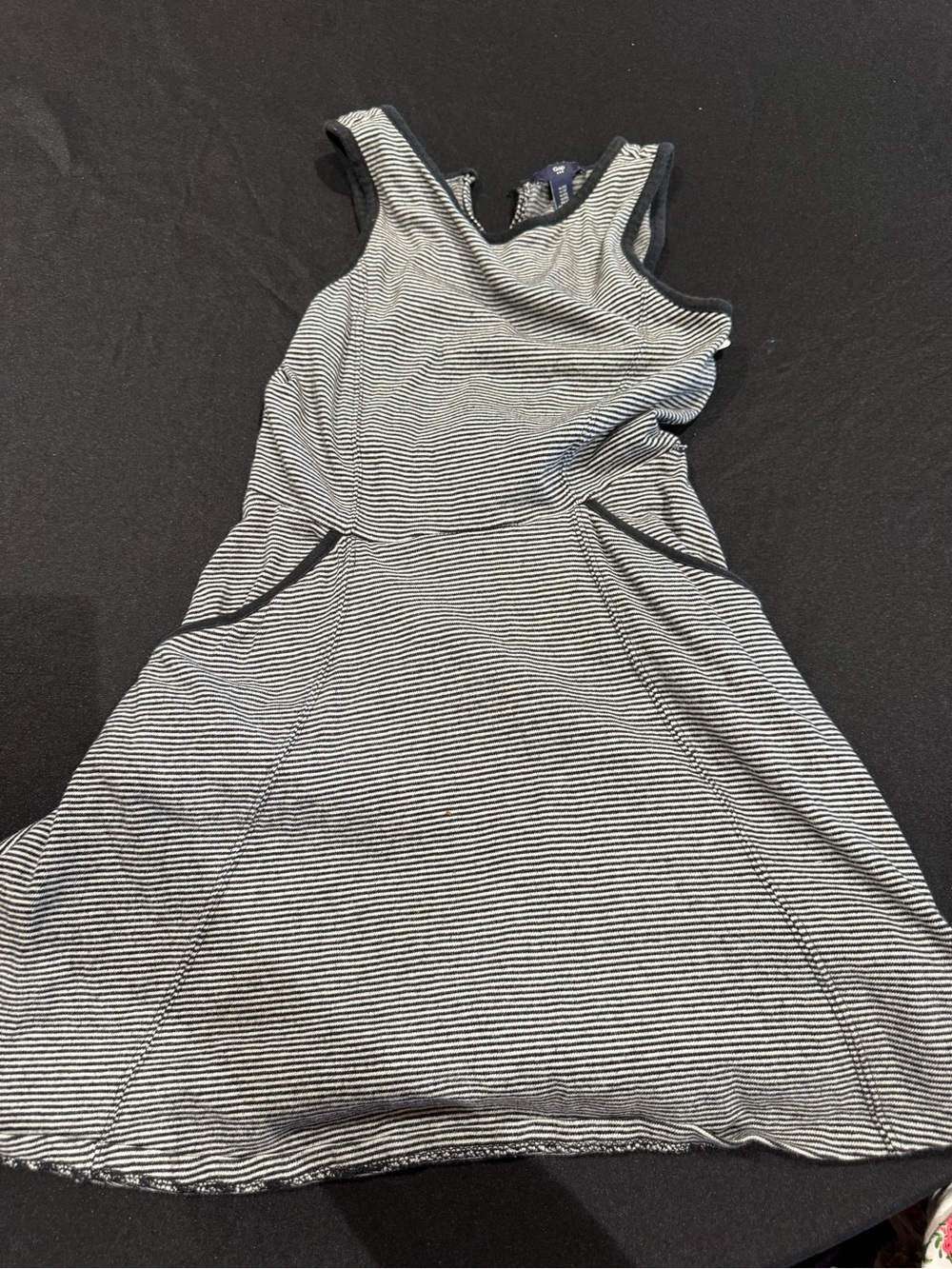 GAP Navy & White Striped Sleeveless Fit-and-Flare Dress